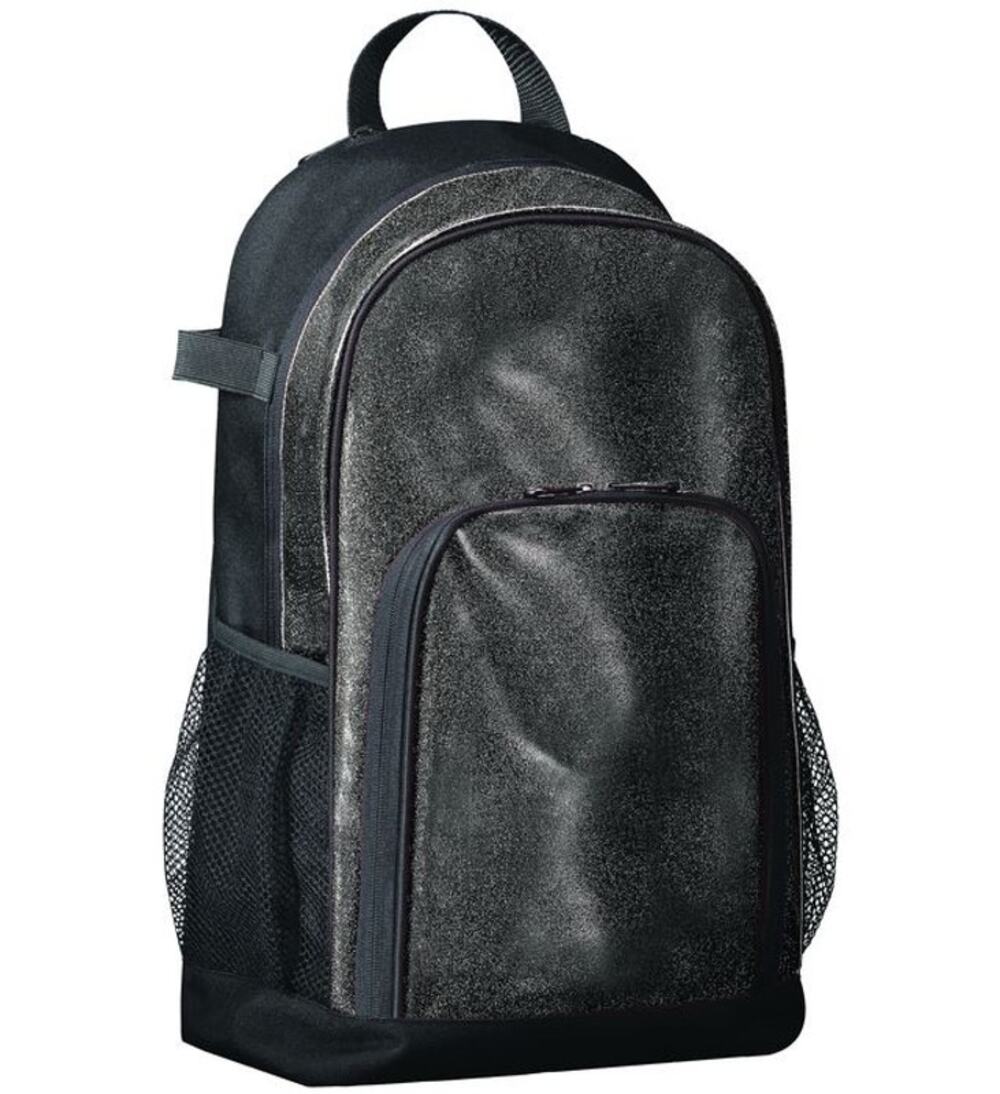 New NWT Augusta Sportswear All Out Black Glitter Backpack Book Bag Women's